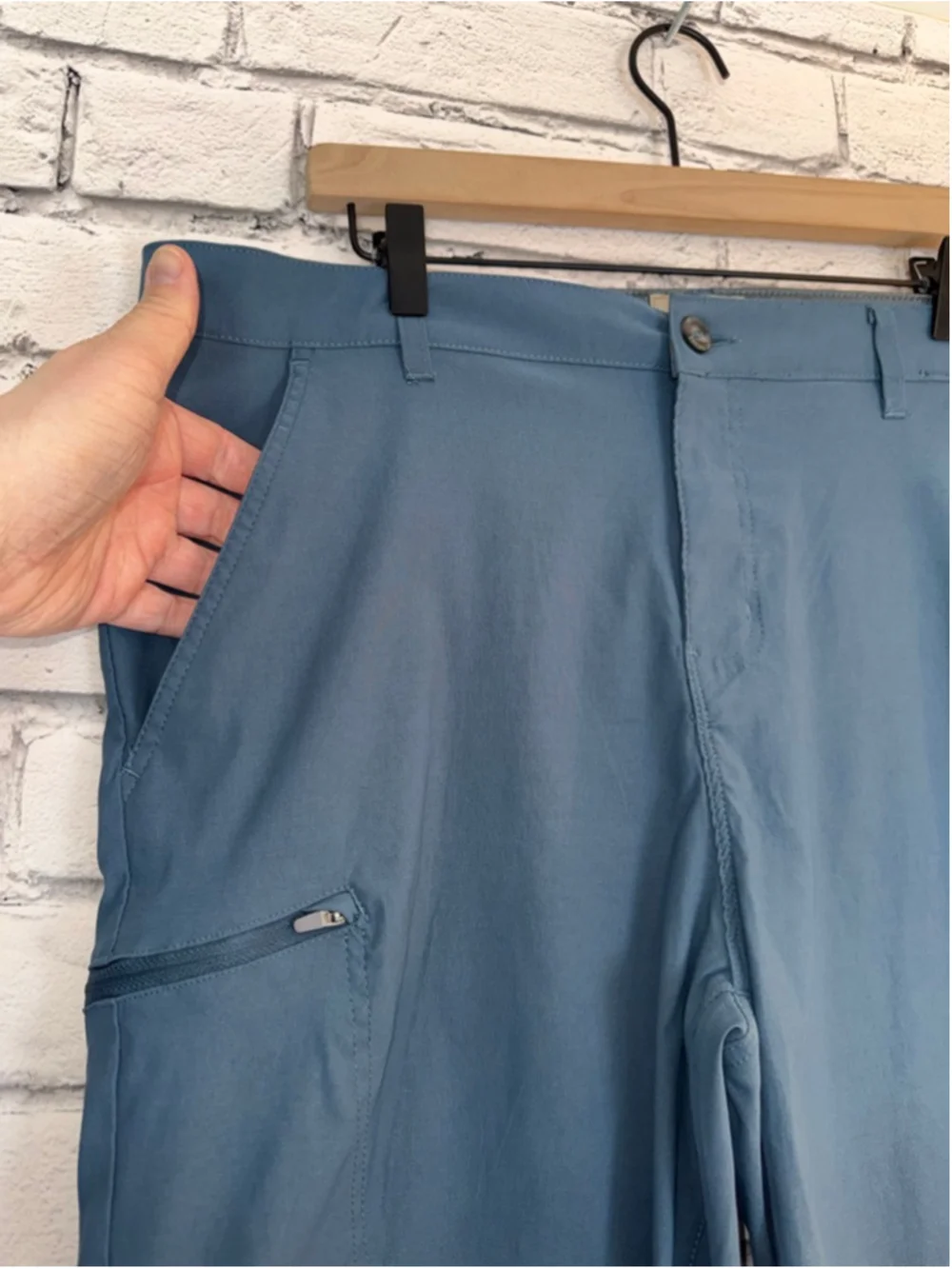 Men's Weatherproof Vintage Flat Front Shorts size 38 Blue Hiking Cargo Shorts